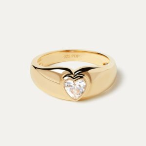 Bright Heart Ring Gold Rings