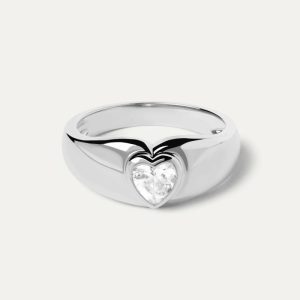 Bright Heart Silver Ring Jewelry