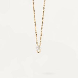 Diamond And Gold Ari Solitary Necklace Basic Necklaces