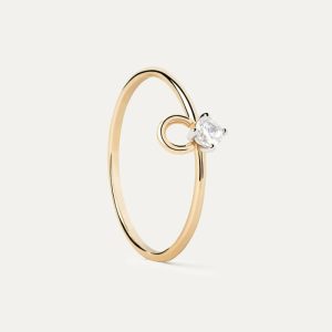 Diamond And Gold Ari Solitary Ring Basic Rings