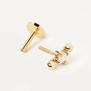 Diamond And Gold Olivia Single Earring Ear Piercings