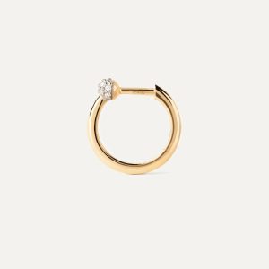 Diamonds And Gold Chai Single Hoop Basic Earrings