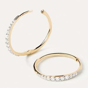 Diamonds And Gold Estella Hoops Diamond Earrings