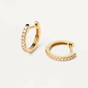 Diamonds And Gold Eternity Mini Hoops Basic Earrings