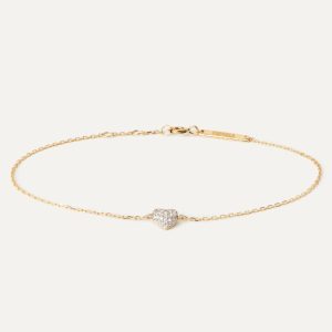 Diamonds And Gold Heart Bracelet Basic Bracelets