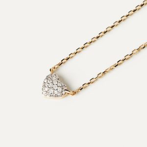 Diamonds And Gold Heart Solitary Necklace Basic Necklaces