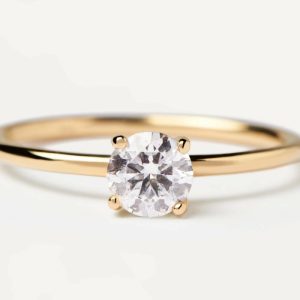 Diamonds And Gold Solitaire Supreme Ring Basic Rings