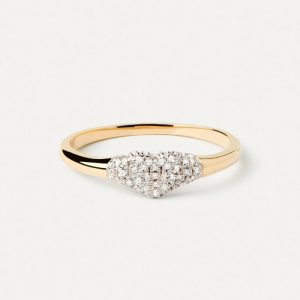 Diamonds And Gold Super Heart Stamp Ring Diamond Rings