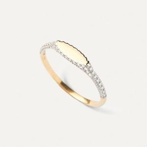 Diamonds And Gold Tess Stamp Ring Diamond Rings