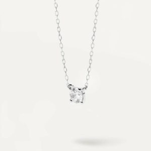 Diamonds And White Gold Solitaire Medium Necklace Basic Necklaces