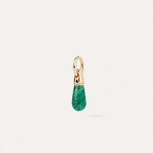 Green Aventurine Drop Pendant Earrings