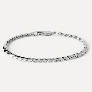 Large Serpentine Silver Chain Bracelet Bracelets