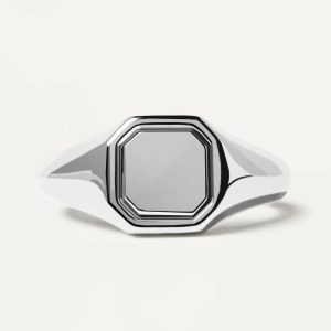 Octet Stamp Silver Ring Jewelry