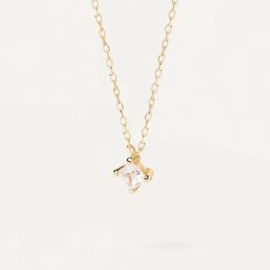 Princess Diamond And Gold Solitaire Necklace Diamond Necklaces