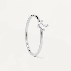 Princess Diamond And White Gold Solitaire Ring Diamond Rings