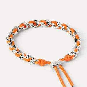 Tangerine Rope And Chain Bracelet Bracelets