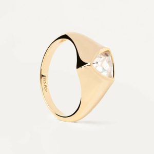 Triangle Shimmer Stamp Ring Basic Rings