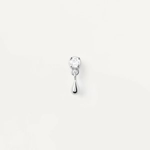 Water Silver Single Stud Earring Ear Piercings