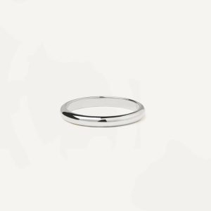 White Gold Bold Ring Basic Rings