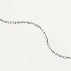 White Gold Box Chain Necklace Chain Necklaces