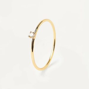 White Solitary Ring Basic Rings