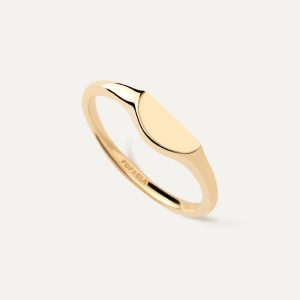 Half Circle Mini Stamp Ring Gold Rings