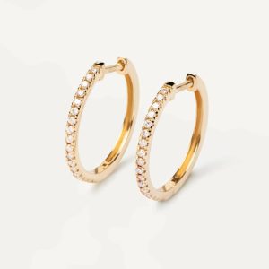 Diamonds And Gold Eternity Medium Hoops Basic Earrings