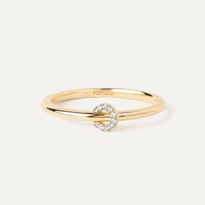 Diamonds And Gold Loop Ring Basic Rings