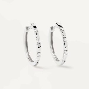 Diamonds And White Gold Frosty Hoops Basic Earrings