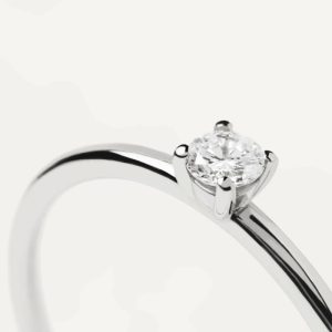 Diamonds And White Gold Solitaire Mini Ring Jewelry