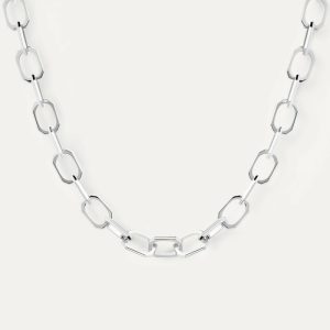 Small Signature Chain Silver Necklace Everyday Necklaces